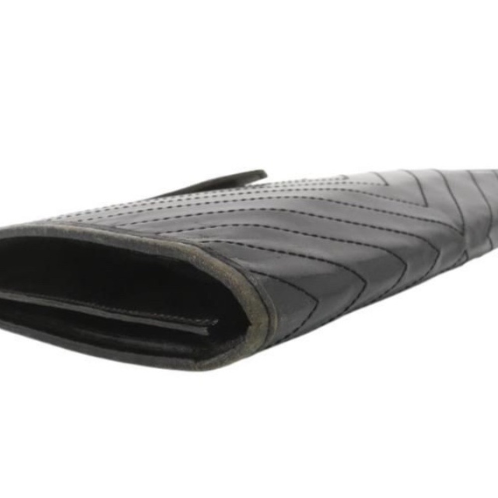 YSL Black Chevron Leather Clutch - Picture 3 of 5